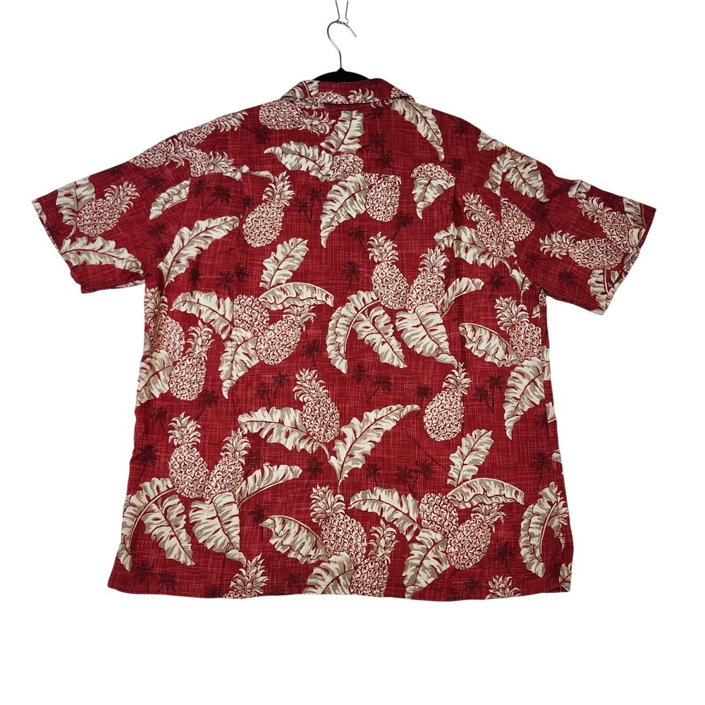 Batik Bay Hawaiian Shirt Mens‎ XL Red Excellent Pineapple Print Rayon Button Up